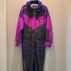 Vintage Sun Valley Ski Suit One Piece Snowsuit Snow Bib Apres 80s 90s size 42